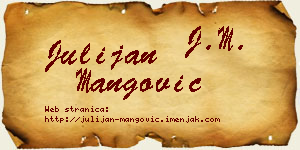 Julijan Mangović vizit kartica